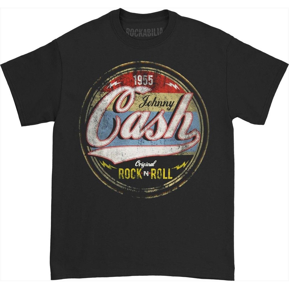 Men’s Johnny Cash Original Rock and Roll T-shirt Small Black