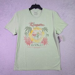 Lucky Brand Ganja Shirt Mens Large Green Smoke Jamaica Weed Casual Faded 420 NWT
