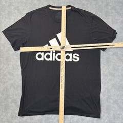 Adidas Shirt Mens L Black The Go-To Performance Logo Graphic Tee Tagless Sports