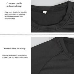 Men’s Compression Top, Breathable Moisture Wicking Workout T-shirt For Outdoor S