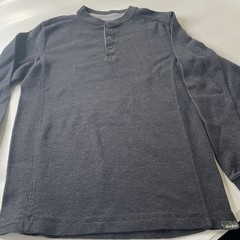 Eddie Bauer Men’s Gray Solid Knit Cotton Henley Long Sleeve Tee Size S