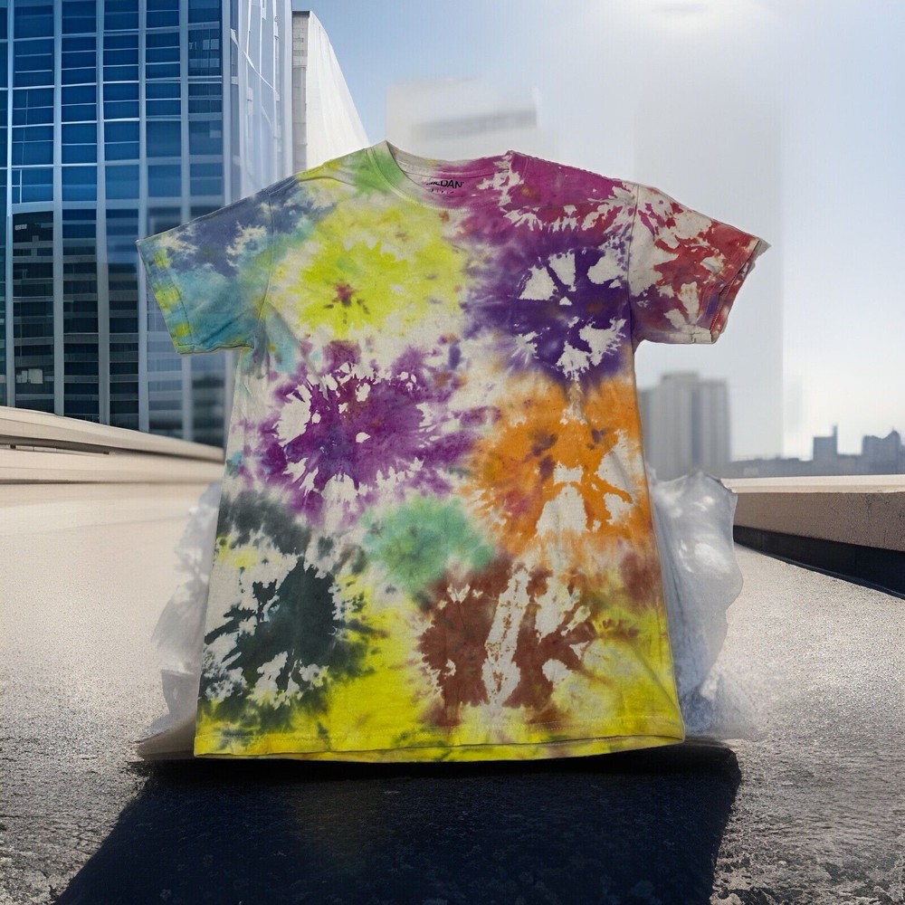 Vintage Tie Dye T Shirt Hand Dyed Adult Small S