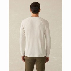 Faherty Long Sleeve Cloud Waffle Crew Ivory Heather NWT XXL Pima Cotton Thermal