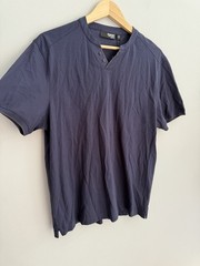 NEW Murano Liquid Luxury Slim Fit Short Sleeve Shirt In Blue Men’s Sz L Casual