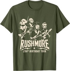 Funny Mount Rushmore 250th Birthday Tour Rockstar Graphic T-Shirt