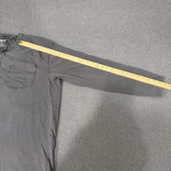Duluth Trading Co Shirt Mens XL Gray Long Sleeve Henley Pocket Cotton Tagless