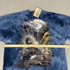 90’s The Mountain Shirt Men XXL Train Engine Ted Blaylock Tie Dye Locomotive