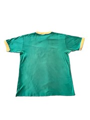 PONY Men’s Medium Green/Yellow Ringer T-Shirt Graphic Logo Crew Neck VNTG RETRO