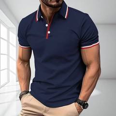 Men Polo Men Shirt Short Sleeve Polo Shirt Contrast Color Polo New Clothing Summ