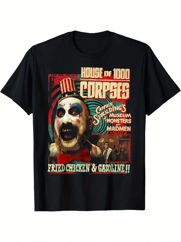 Rob Zombie Captain Spaulding Museum Men’s T-Shirt – Plus Size, L-5XL | Vintage H