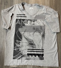 Sean John Ambition XXL Graphic T-Shirt Gray Woman Dancing V Neck Hip Hop