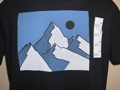 Mens S, M, & L BLACK Crewneck T-shirt Short Sleeve W/ print 60% cotton 40%