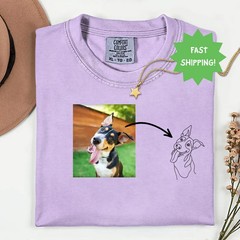 Custom Pet Portrait Comfort Tee Personalized Dog Cat Photo Shirt