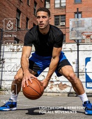 4 Pack Men’s Compression Shirts Short Sleeve Cool Dry Workout T-Shirt Undersh…