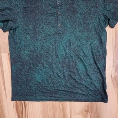 John Varvatos Collection Luxury Mens Henley Shirt L Linen Green Mineral Wash