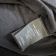 Saint Laurent YSL Black Cotton T Shirt Embroidered Logo Men’s XL Made In Italy