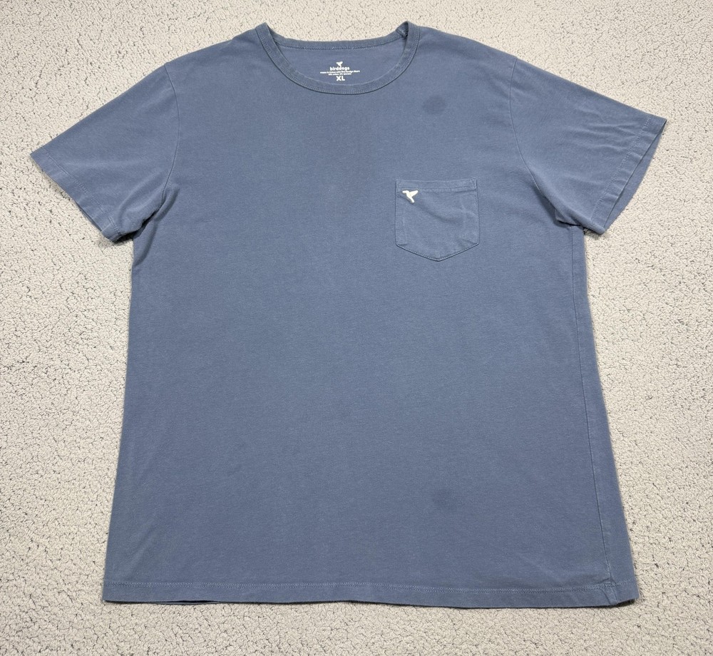 Birddogs Shirt Mens XL Blue Pocket Tagless Stretch Crewneck Tee Casual
