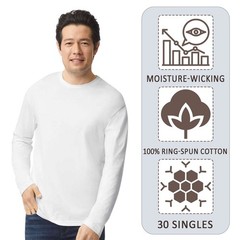 Gildan Unisex Softstyle Long Sleeve T-Shirt Modern Classic fit Crewneck Tee