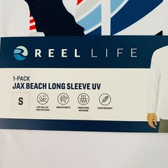 Reel Life Men’s Tee S Sun Defender Long Sleeve UV Tee Sunshirt Rash Guard White