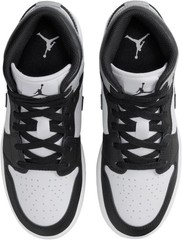 AIR JORDAN 1 MID (GS) “WHITE/BLACK-LT SMOKE GREY” – White/Light Smoke Grey/Black