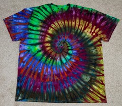 Handmade Ice Tie Dye T-Shirt 2XL Mens Womens Soft Cotton Double Layered Spiral