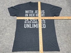 With Jesus in her Heart & Coffee In her hand Unlimited Womes XL CityChurch Shirt
