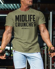 082. Gymish Lifestyle Midlife Crunches Funny Workout Gym T-shirts for Men