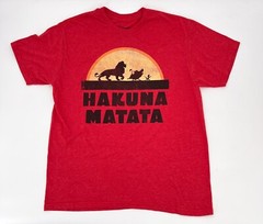 Disney Lion King Shirt Adult large Red Hakuna Matata Simon Pumba Simba