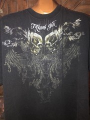 Miami Ink Men’s Short Sleeve Y2K Skull Graphic T-Shirt XL Black See Description