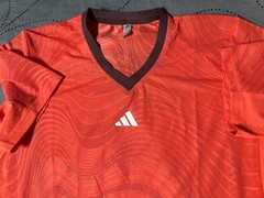 ADIDAS TENNIS PRO FREELIFT MESH SLIM FIT LUCID RED V COLLAR SHIRT SIZE L MEN $80