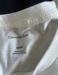 Calvin Klein Jeans Men’s White Logo Crew Neck Short Sleeve T-Shirt Size S
