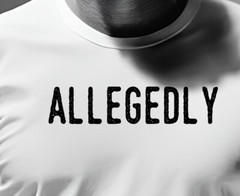 “Allegedly” Screen printed 100% cotton T-shirt hand made California Size M