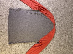 NWOT Fanatics Men’s Baseball T Shirt Long Sleeve Gray and Red Size Large