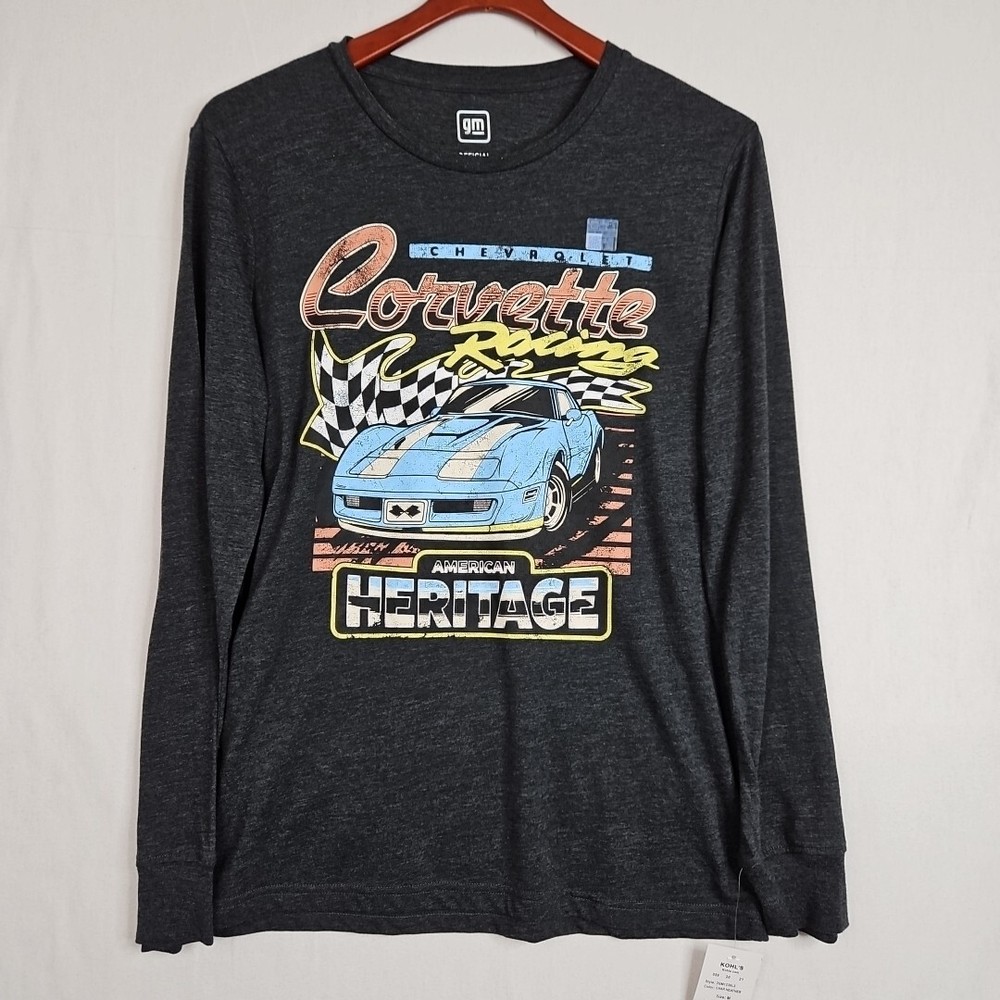 Chevrolet Corvette American Muscle Graphic Long Sleeve T-Shirt Men’s Size Med