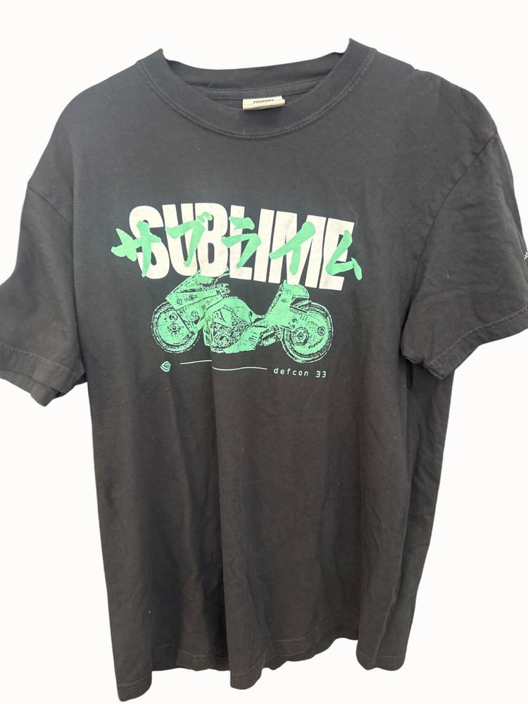 Sublime Security Defcon 33 Akira Motorcycle Japanese Anime Black T-Shirt M