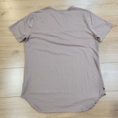 Cuts Shirt Mens 2XL Beige Elongated PYCA Pro Curve Hem Crewneck Tee Stretch