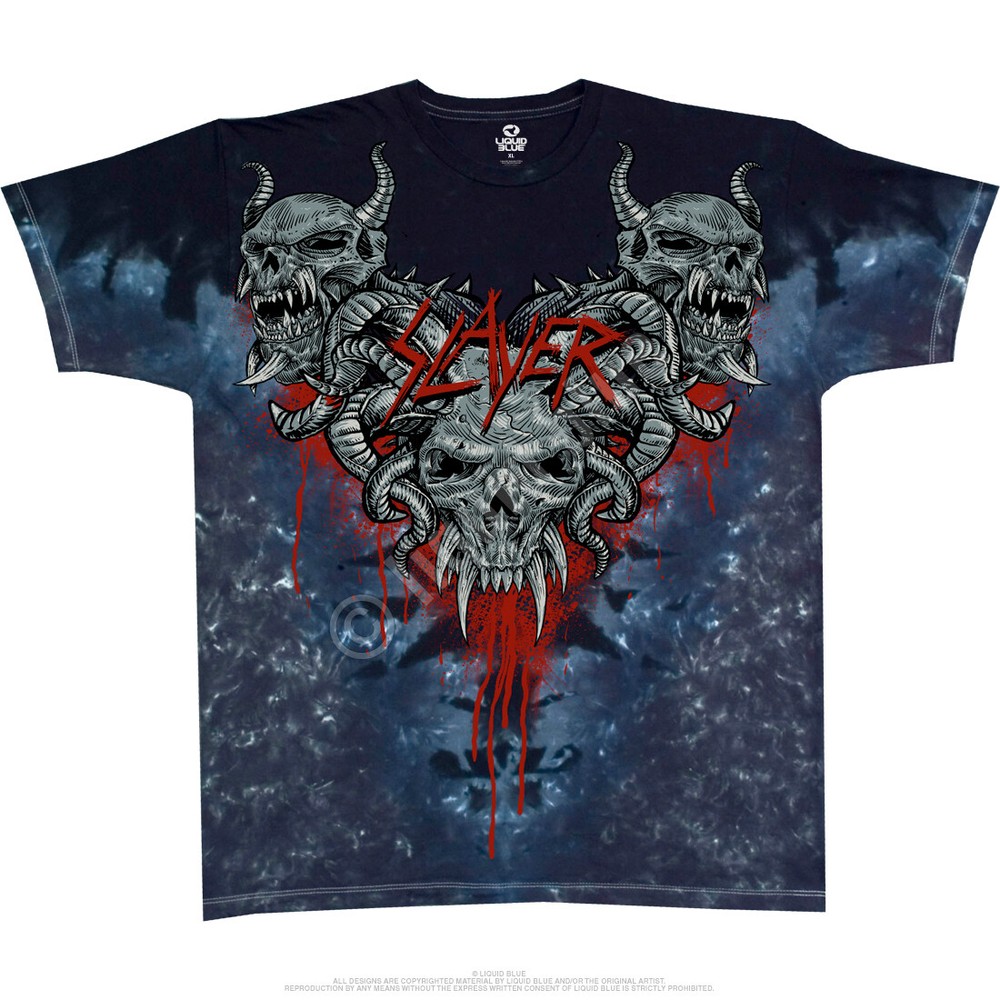 SLAYER-HELL AWAITS-TIE DYE T SHIRT M-L-XL-XXL
