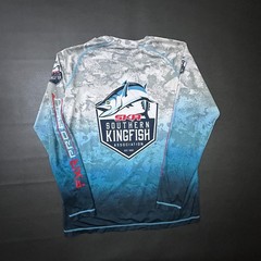 FXR Fishing T Shirt Mens Medium Blue Camo UPF Breathable Featherweight Kingfish