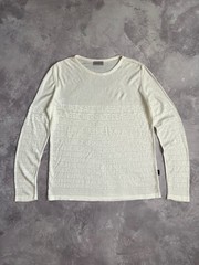 Vintage Versace Classic V2 Shirt Mens Cream White Monogram Spellout Long Sleeve