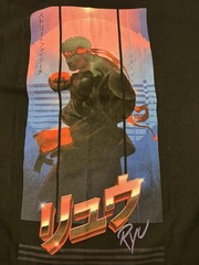Street Fighter Ryu T Shirt Mens Large Black Capcom Graphic Tee Anime Gaming
