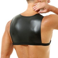 Men’s Elastic Body Chest Harness Mini Vest Faux Leather Crop Tops Sexy Clubwear