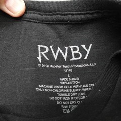 RWBY T-Shirt Adults Size M Black Anime Graphic Black Short Sleeve