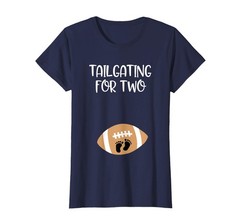 Tailgating for Two Football Game Day Pregnant Expecting Mom T-Shirt, Women, N…