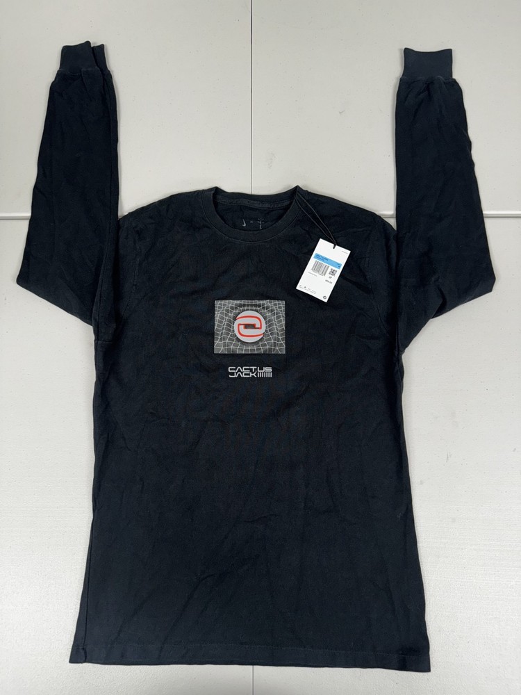 Nike Men’s Cactus Jack Service Center Shirt Black Travis Scott Long Sleeve Sz M