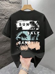 Men’s Graphic T-Shirt Beach Vacation Casual Summer Clothing Print Loose