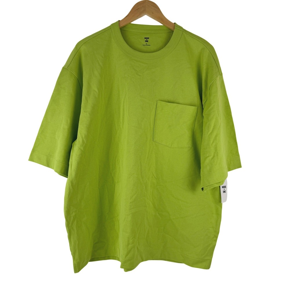 Mode of One Mens Relaxed Fit Pocket T-Shirt Lime Green XL NEW Contemporary