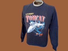 Vintage Sweatshirt U.S Navy TOMCAT F-14 Just Brass 1987 Size Medium NOS
