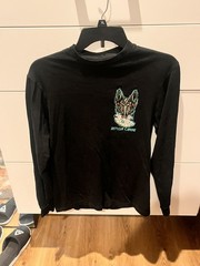 DEFCON CANINE BLACK LONG SLEEVE SHIRT MENS SIZE SMALL WOLF PRE OWNED