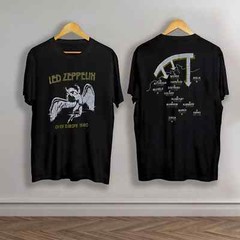 Vintage 1980 Led Zeppelin Over Europe Tour Last Concert Rock Band T-Shirt Uni…
