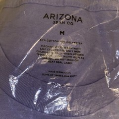 Arizona Mens T-shirt Medium Lilac Crew Neck Short Sleeve Casual Tee Soft Summer